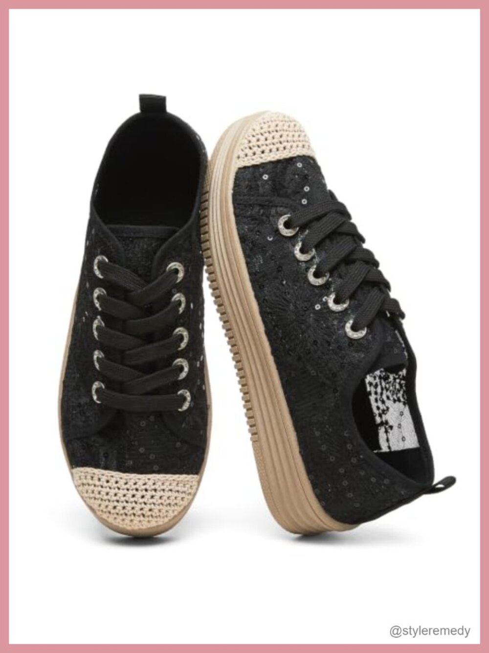 Womens Flats Mesh Slip On Shoes Breathable Lace Platform Sneakers Espadrilles